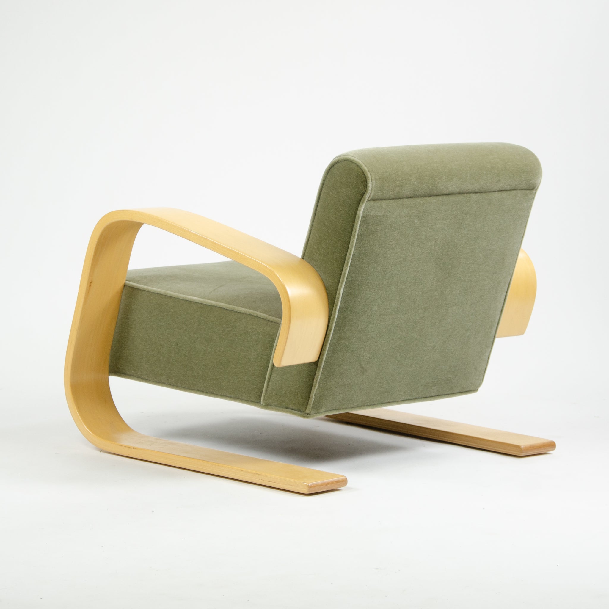 SOLD Mid 2000's Modernica Artek Alvar Aalto 400 Tank C Chair Fabric Upholstery