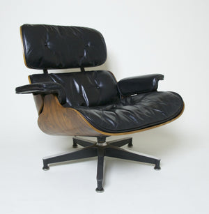 SOLD 1956 Herman Miller Eames Lounge Chair & Ottoman Rosewood with Boot Glides 670 671
