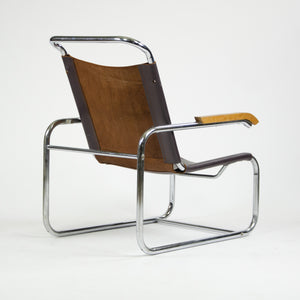 SOLD 1960's Marcel Breuer B35 Leather Lounge Chair Knoll International Thonet Stendig