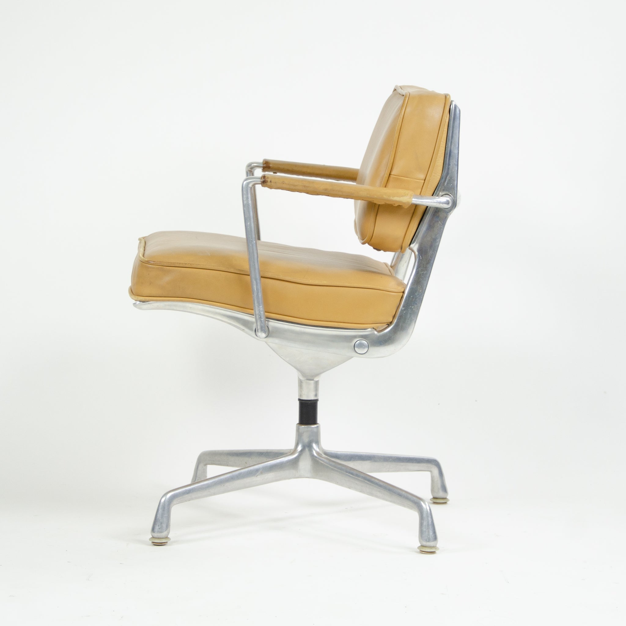 SOLD 1968 Eames Herman Miller Intermediate Aluminum Chair Leather Exceptionally Rare