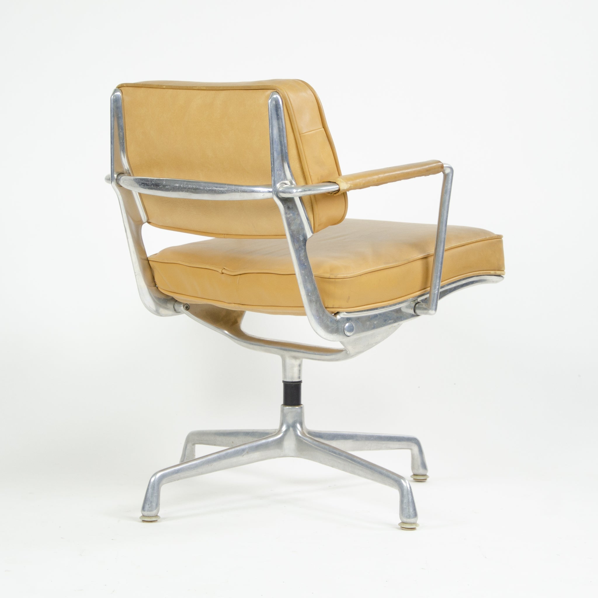 SOLD 1968 Eames Herman Miller Intermediate Aluminum Chair Leather Exceptionally Rare