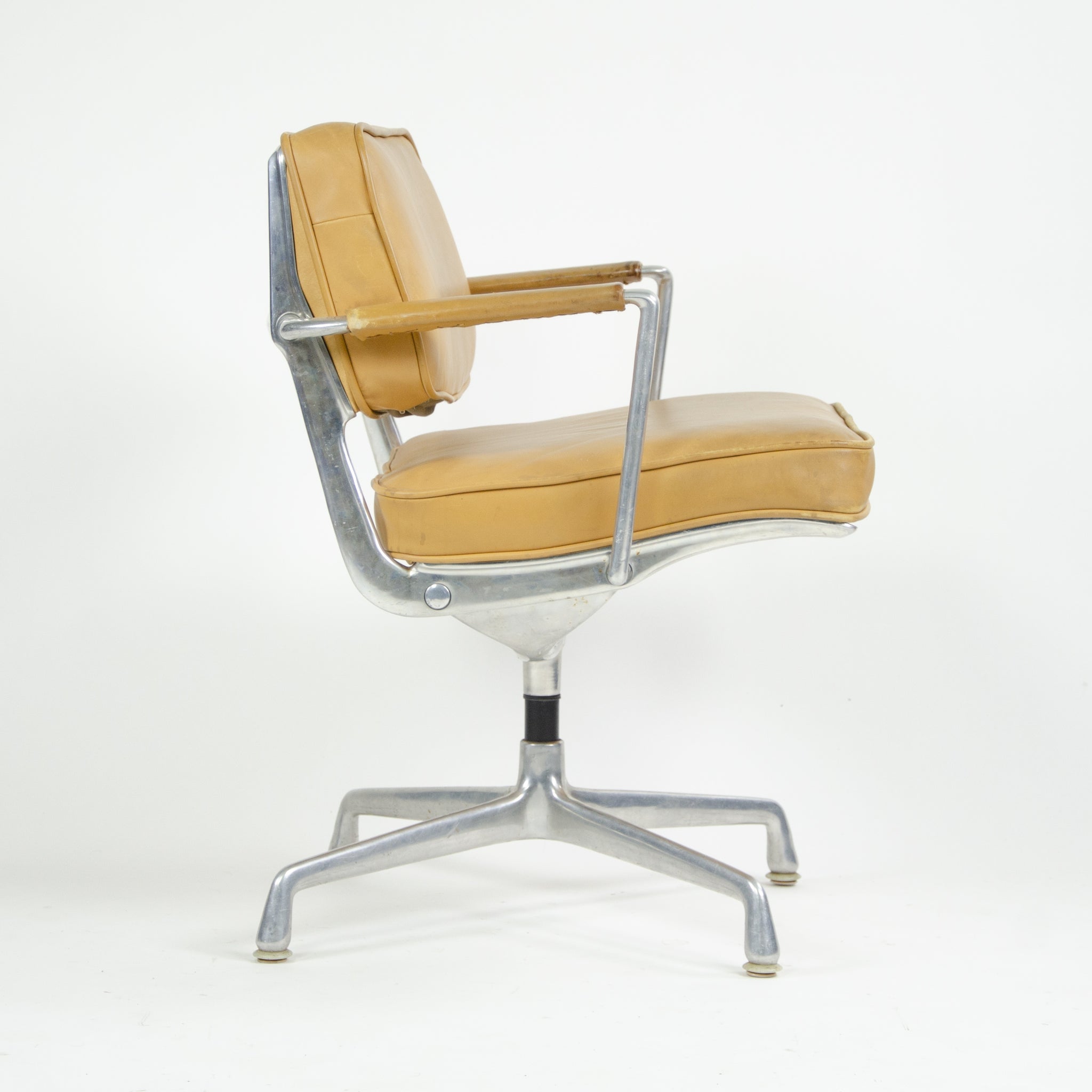 SOLD 1968 Eames Herman Miller Intermediate Aluminum Chair Leather Exceptionally Rare