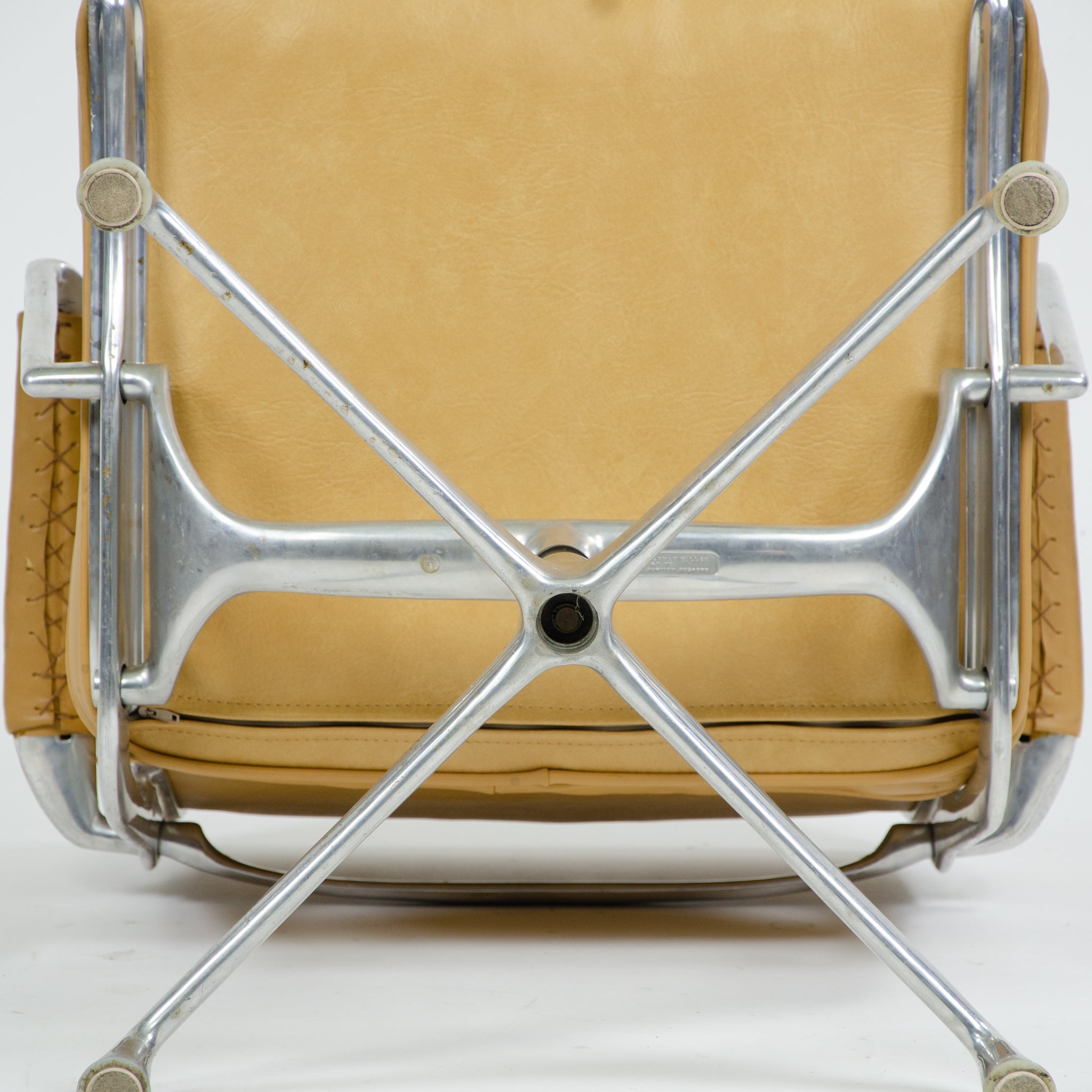 SOLD 1968 Eames Herman Miller Intermediate Aluminum Chair Leather Exceptionally Rare