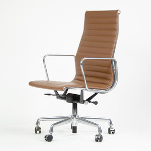 SOLD Herman Miller Eames 2015 Leather High Executive Aluminum Group Desk Chair Brown