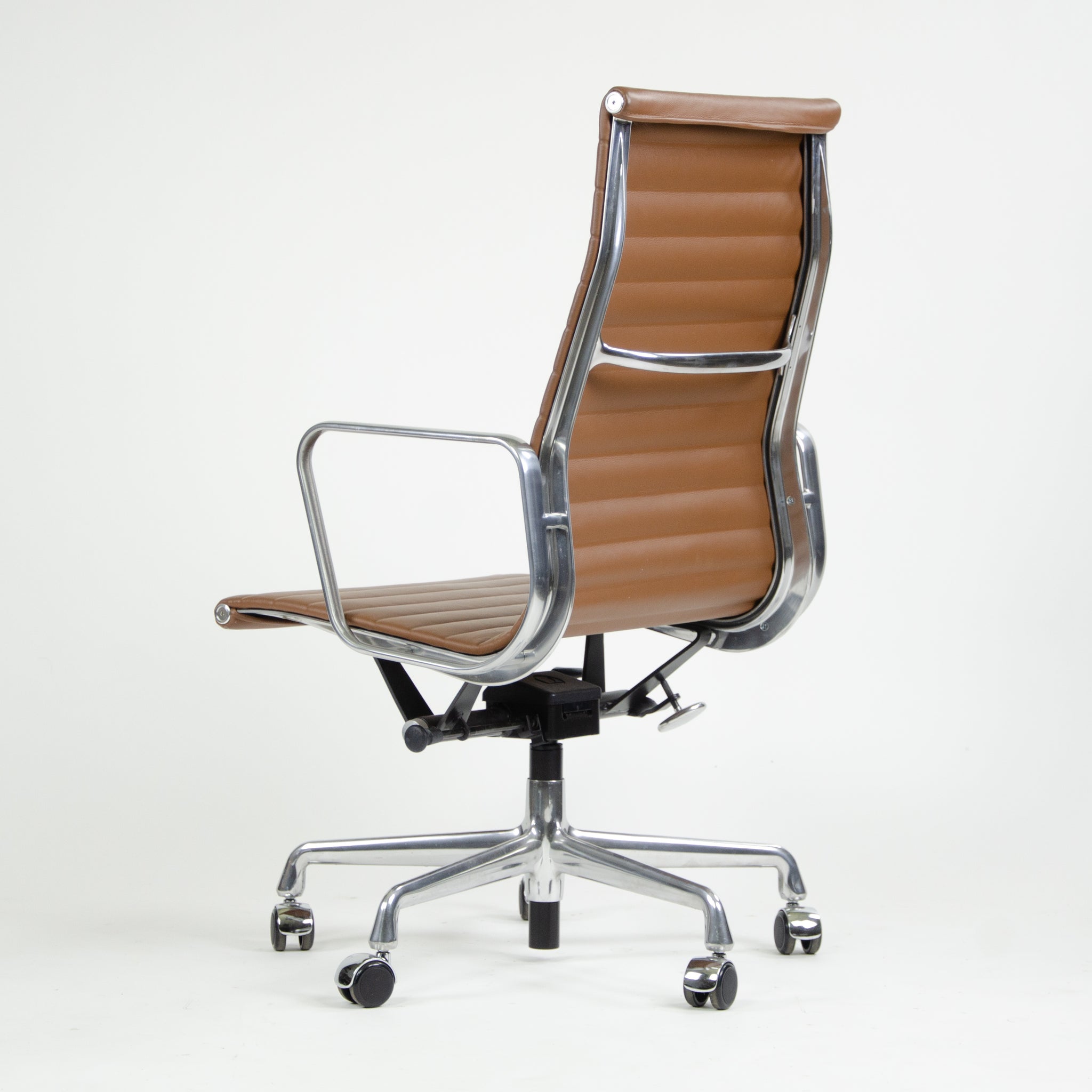 SOLD Herman Miller Eames 2015 Leather High Executive Aluminum Group Desk Chair Brown