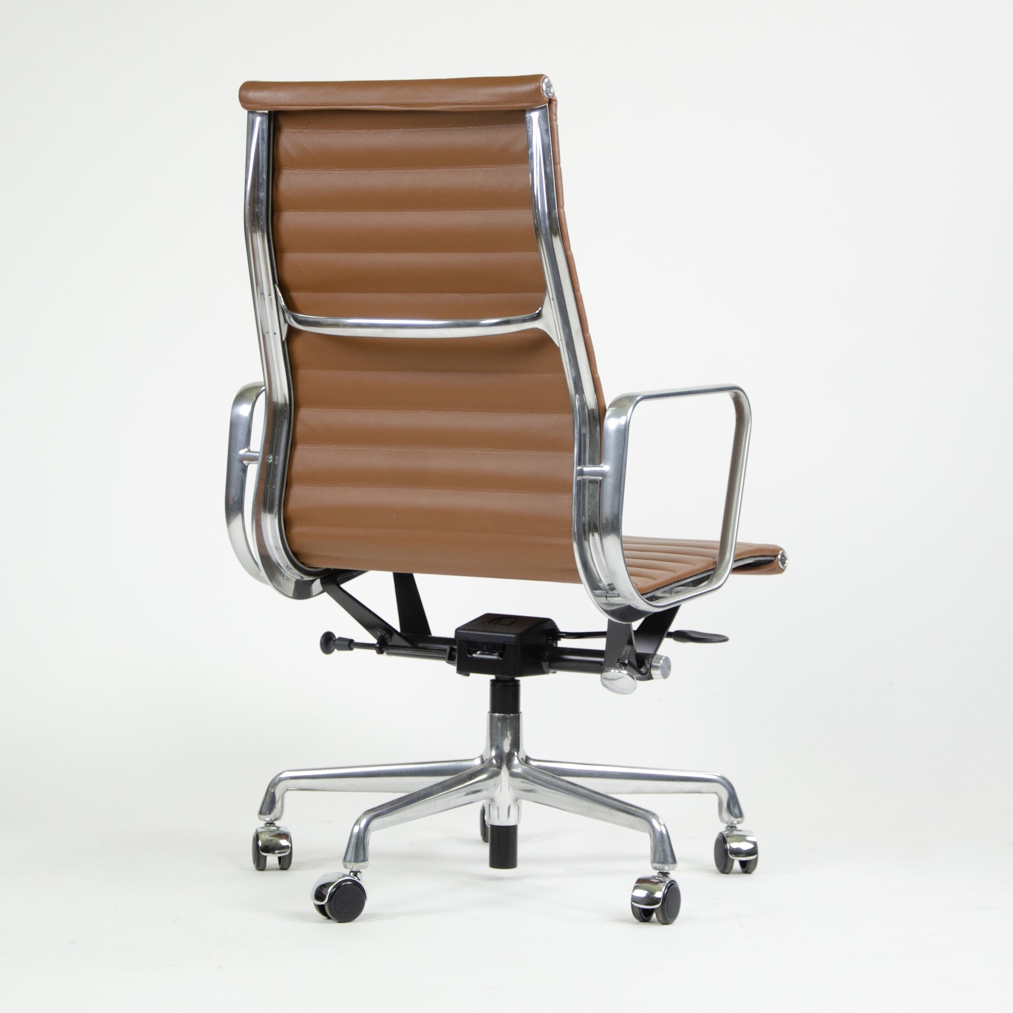 SOLD Herman Miller Eames 2015 Leather High Executive Aluminum Group Desk Chair Brown