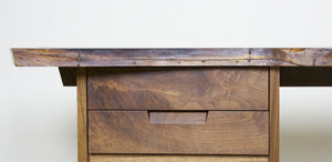 SOLD Authentic George Nakashima Studio Mira Nakashima Hanging 2-Drawer Shelf Black Walnut