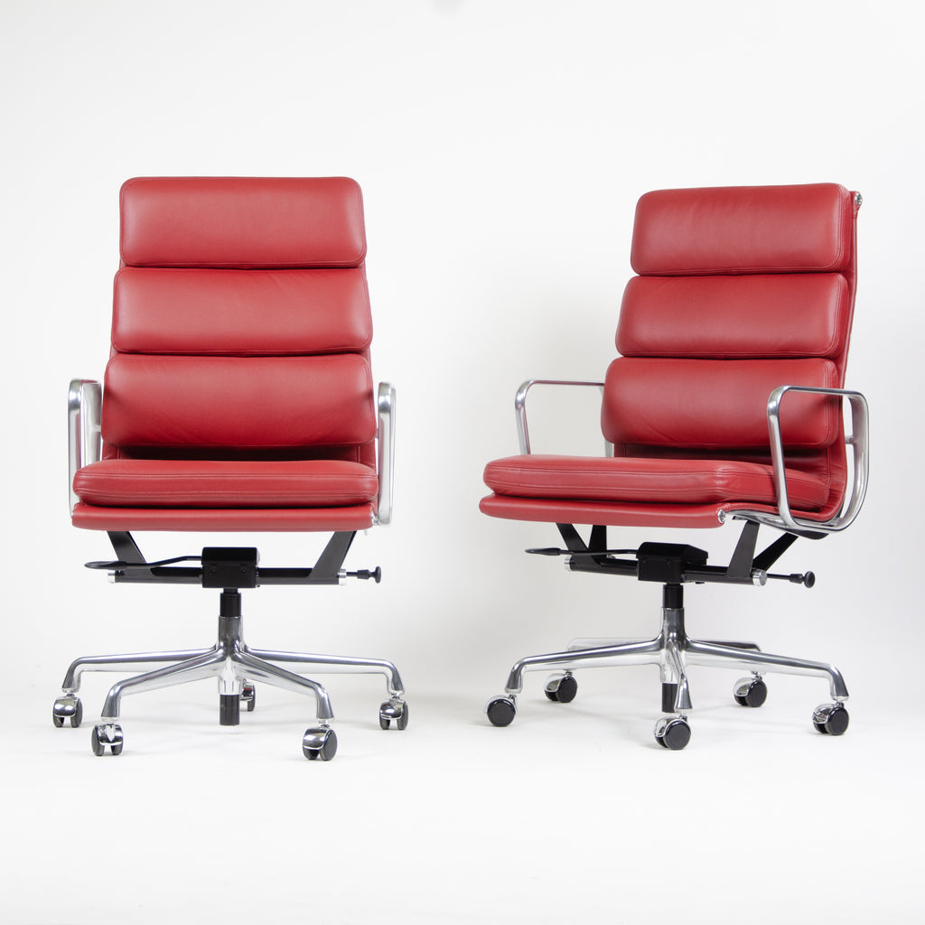 SOLD NEW 2017 Eames Herman Miller High Soft Pad Aluminum Desk Chairs 9x Edelman Leather