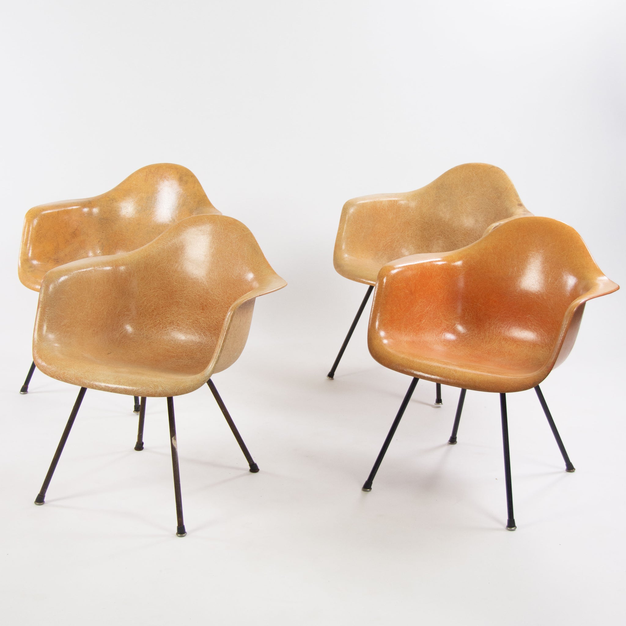 SOLD 1954 Set of Four Eames Herman Miller Zenith LAX Lounge Chair Armshell Fiberglass