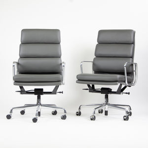 SOLD NEW 2017 Eames Herman Miller High Soft Pad Alu Desk Chairs 9x Graphite Leather