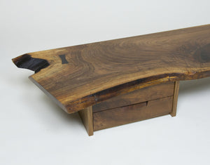 SOLD Authentic George Nakashima Studio Mira Nakashima Hanging 2-Drawer Shelf Black Walnut
