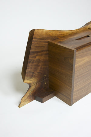 SOLD Authentic George Nakashima Studio Mira Nakashima Hanging 2-Drawer Shelf Black Walnut