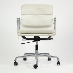 SOLD Pair Eames Herman Miller Vitra Soft Pad Aluminum Chairs White Leather