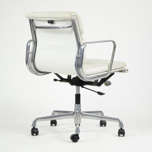 SOLD Pair Eames Herman Miller Vitra Soft Pad Aluminum Chairs White Leather