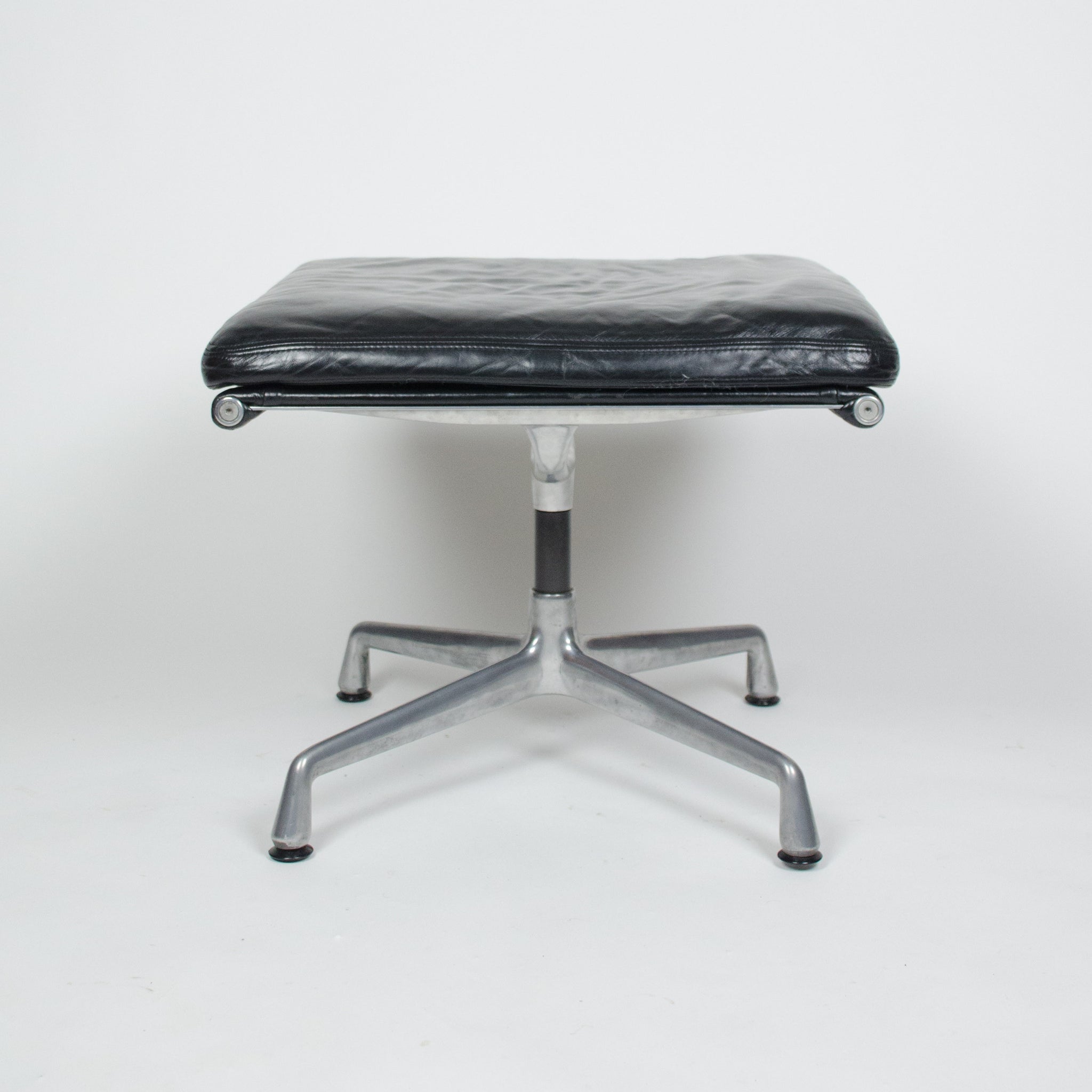 SOLD Eames Herman Miller Soft Pad Lounge Chair with Ottoman Black