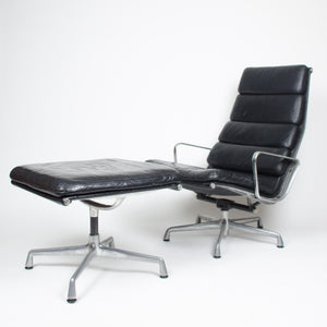 SOLD Eames Herman Miller Soft Pad Lounge Chair with Ottoman Black