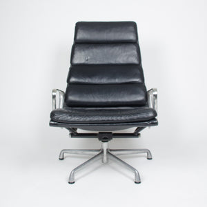 SOLD Eames Herman Miller Soft Pad Lounge Chair with Ottoman Black