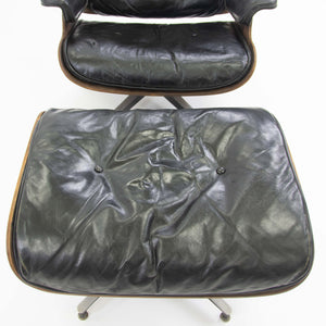 SOLD 1956 Herman Miller Eames Lounge Chair & Ottoman Rosewood 670 671 Black Leather