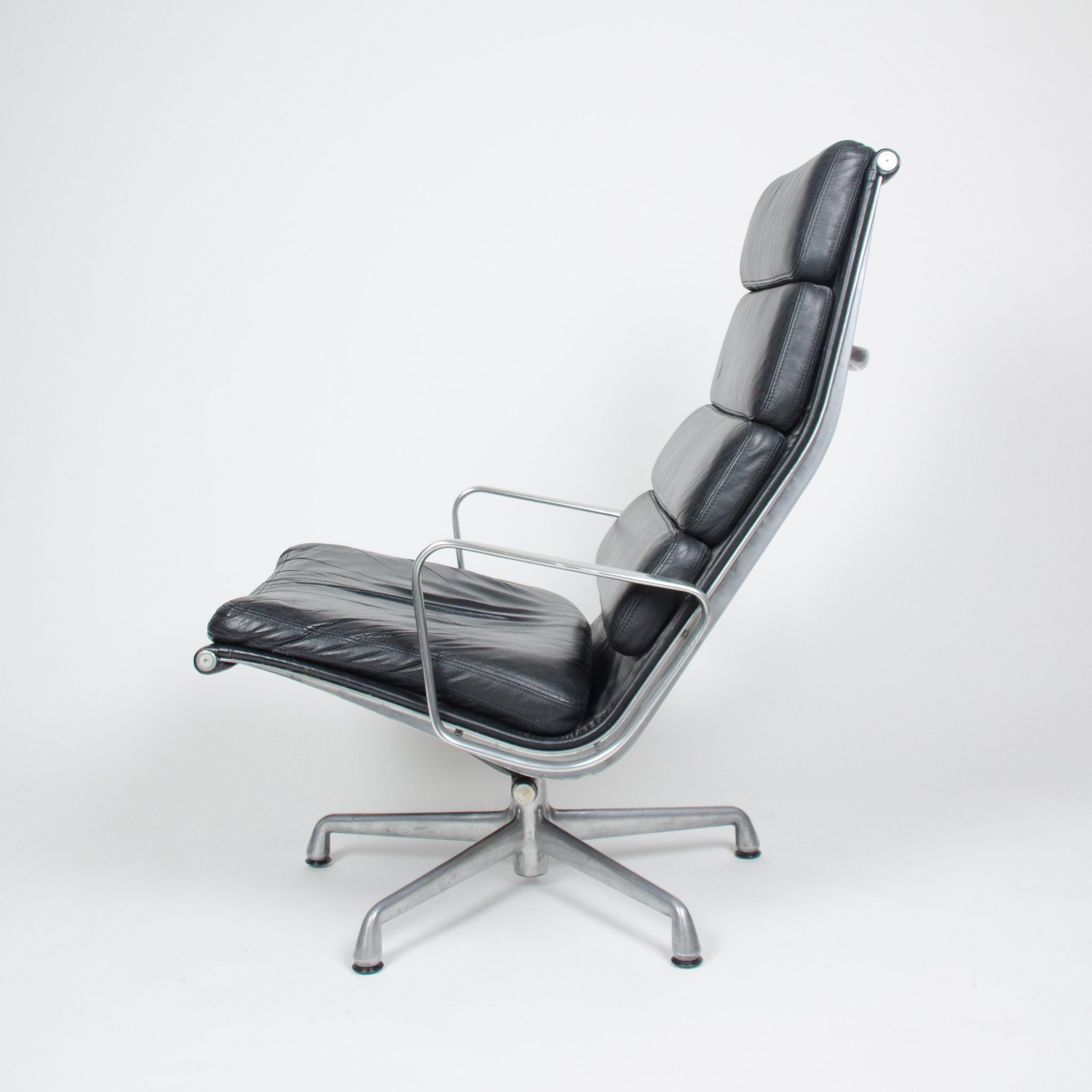 SOLD Eames Herman Miller Soft Pad Lounge Chair with Ottoman Black