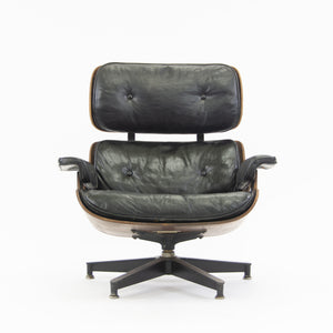 SOLD 1956 Herman Miller Eames Lounge Chair & Ottoman Rosewood 670 671 Black Leather