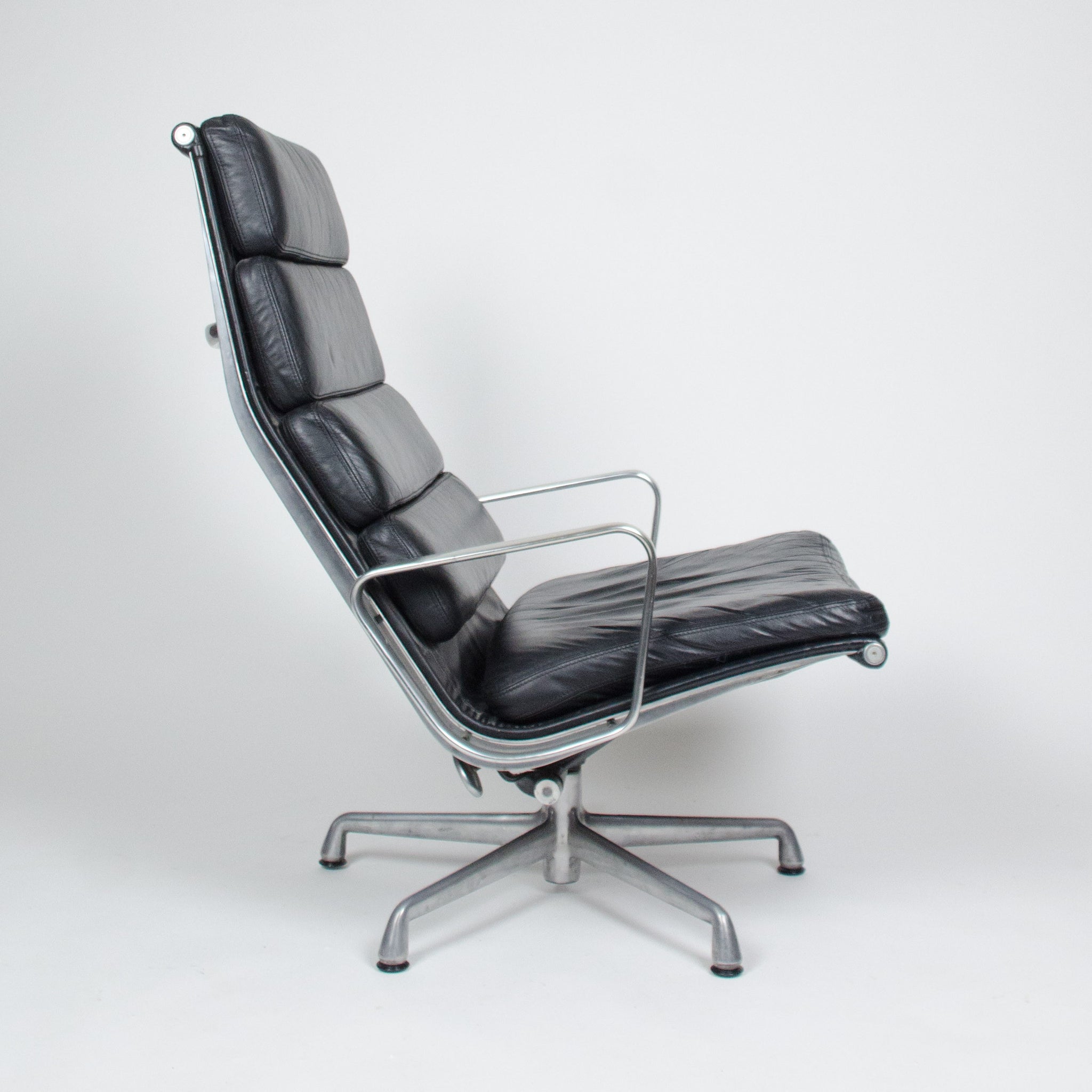 SOLD Eames Herman Miller Soft Pad Lounge Chair with Ottoman Black