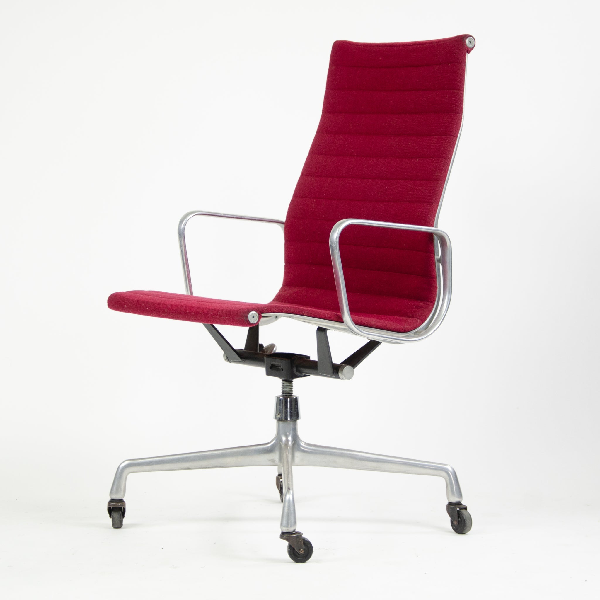 SOLD Herman Miller Eames 1982 Aluminum Group High Executive Desk Chair Red Fabric