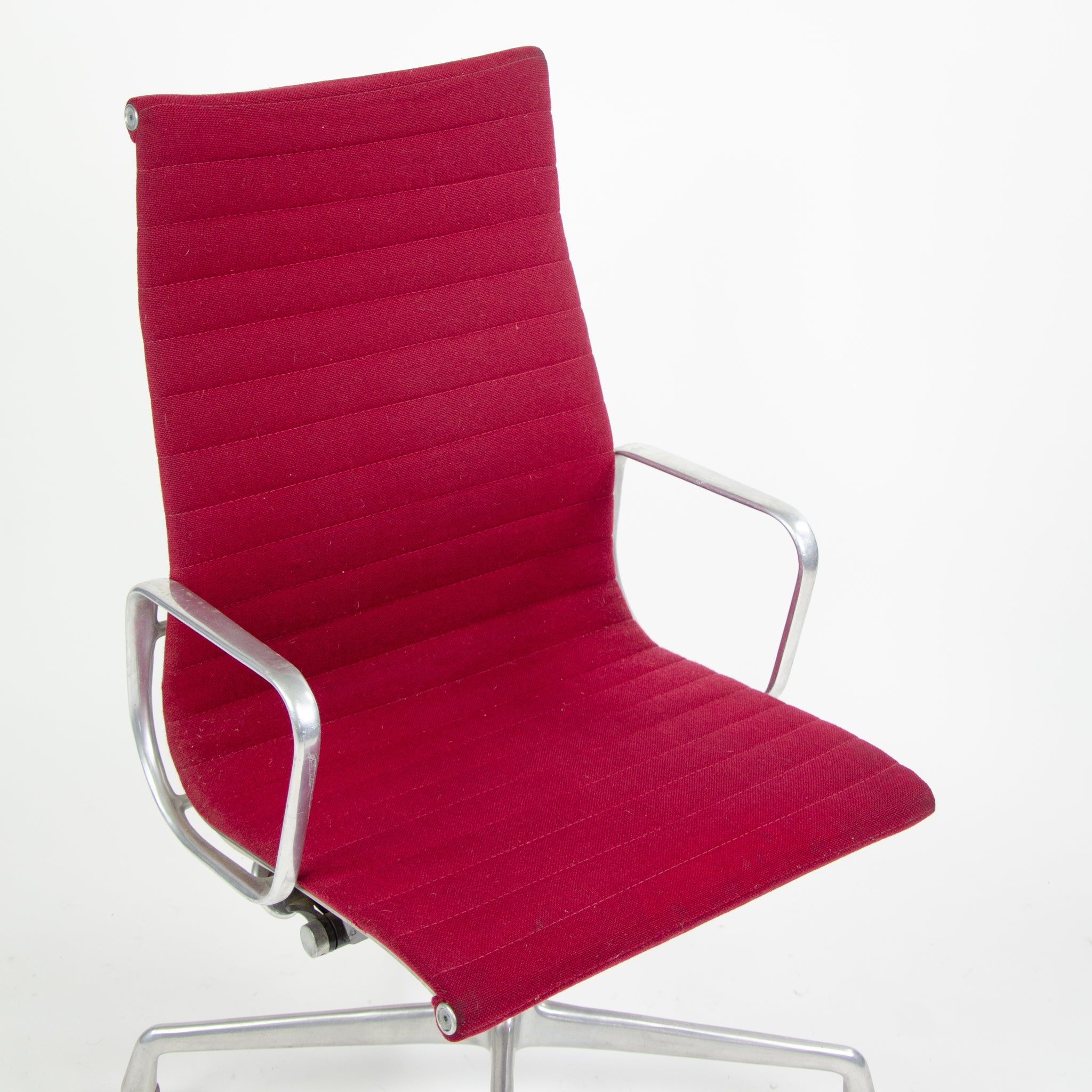 SOLD Herman Miller Eames 1982 Aluminum Group High Executive Desk Chair Red Fabric