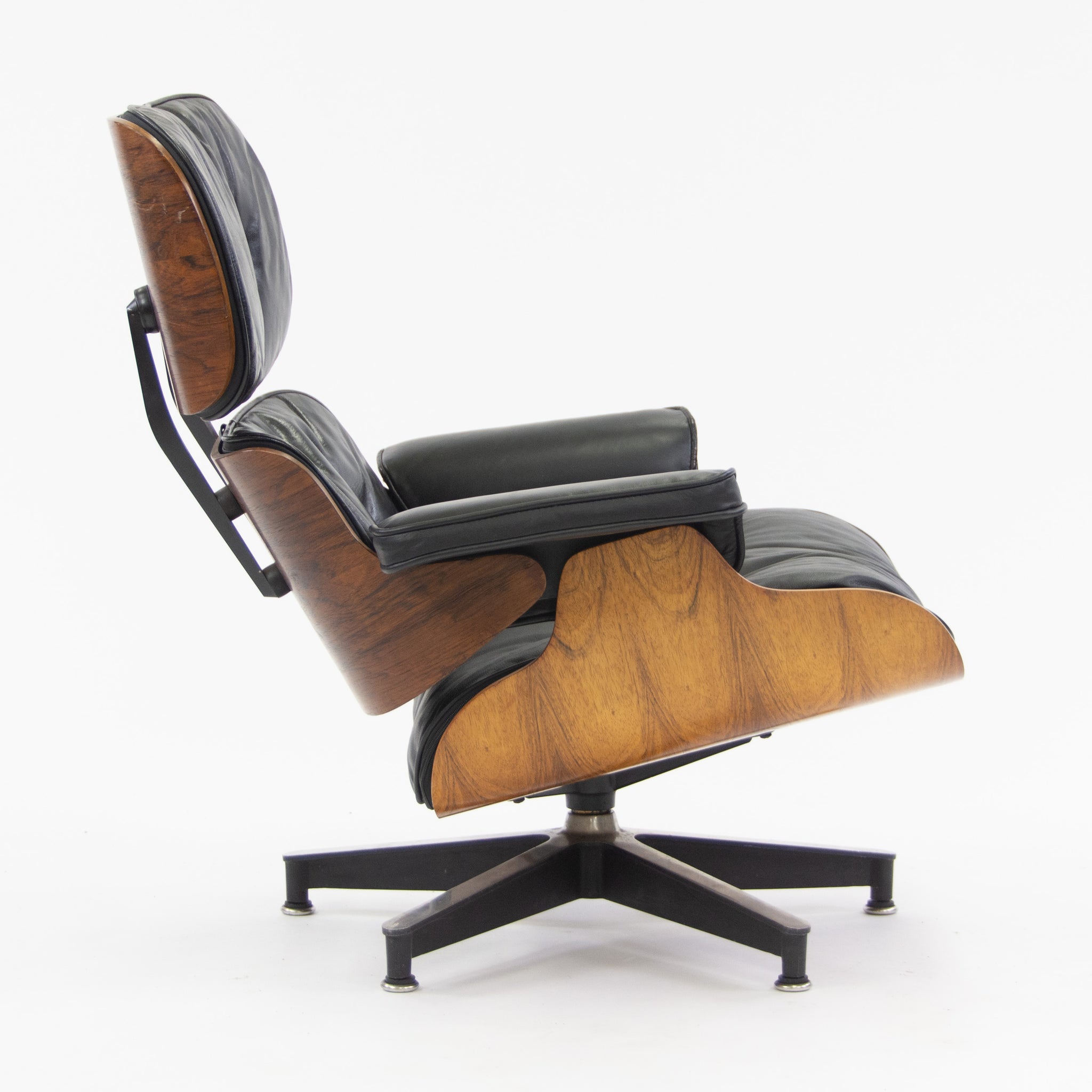 SOLD 1960's Herman Miller Eames Lounge Chair & Ottoman Rosewood 670 671 Black Leather