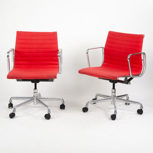 SOLD Herman Miller Eames 2007 Aluminum Group Executive Desk Chair Red Fabric 2x Available