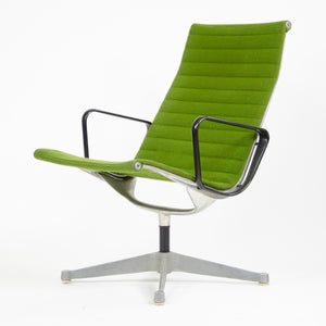 SOLD 1960's Green Eames Herman Miller Aluminum Group Lounge Chair, Fabric Upholstery