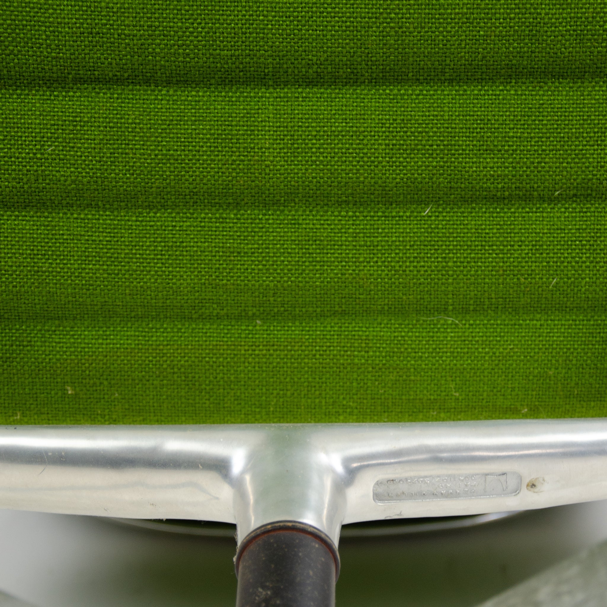 SOLD 1960's Green Eames Herman Miller Aluminum Group Lounge Chair, Fabric Upholstery