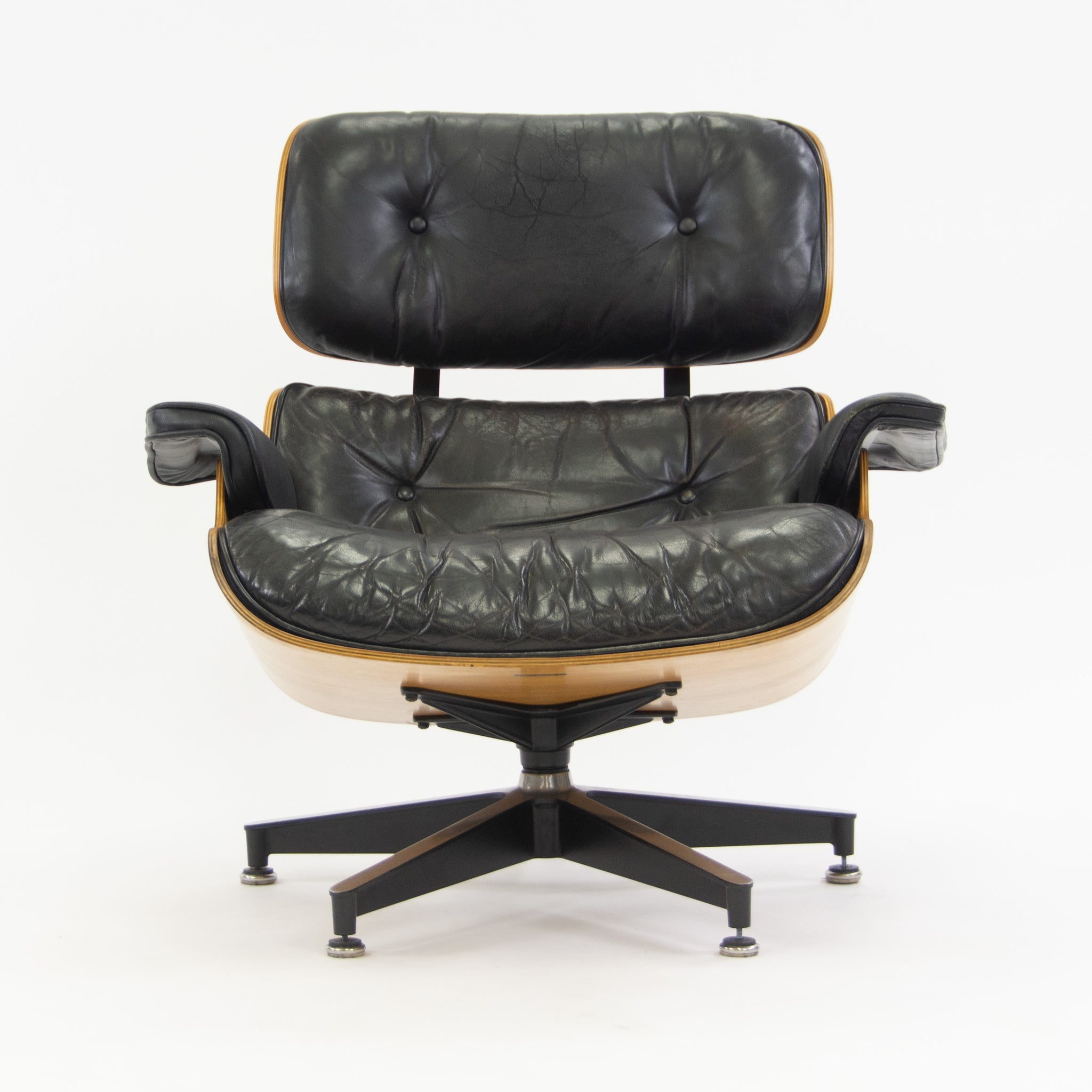 SOLD 1970's Herman Miller Eames Lounge Chair & Ottoman Rosewood 670 671 Black Leather