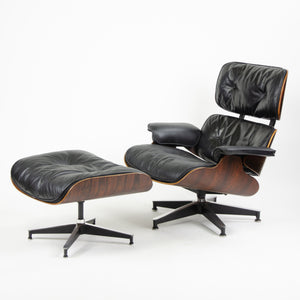 SOLD 1960's Herman Miller Eames Lounge Chair & Ottoman Rosewood 670 671 Black Leather