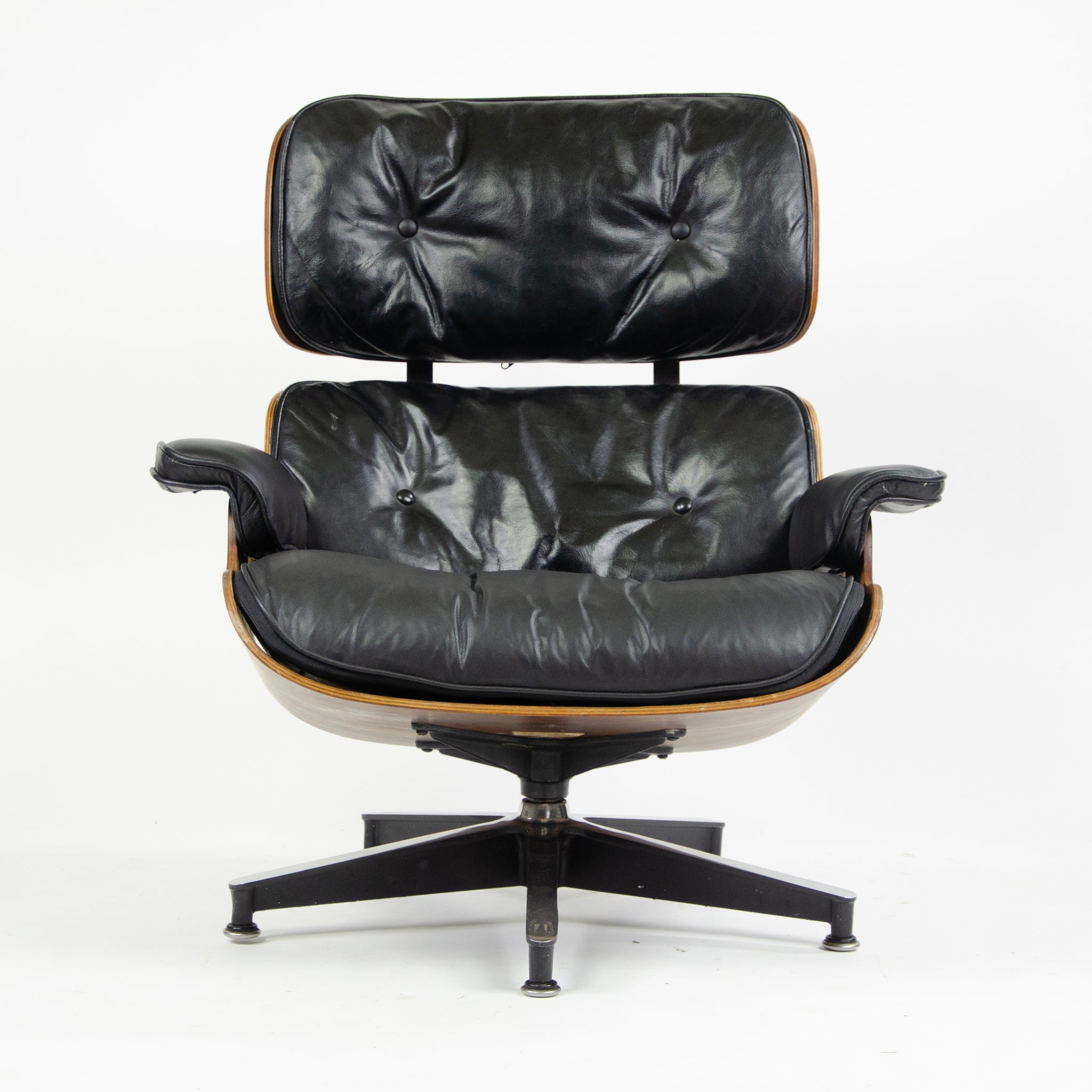 SOLD 1960's Herman Miller Eames Lounge Chair & Ottoman Rosewood 670 671 Black Leather