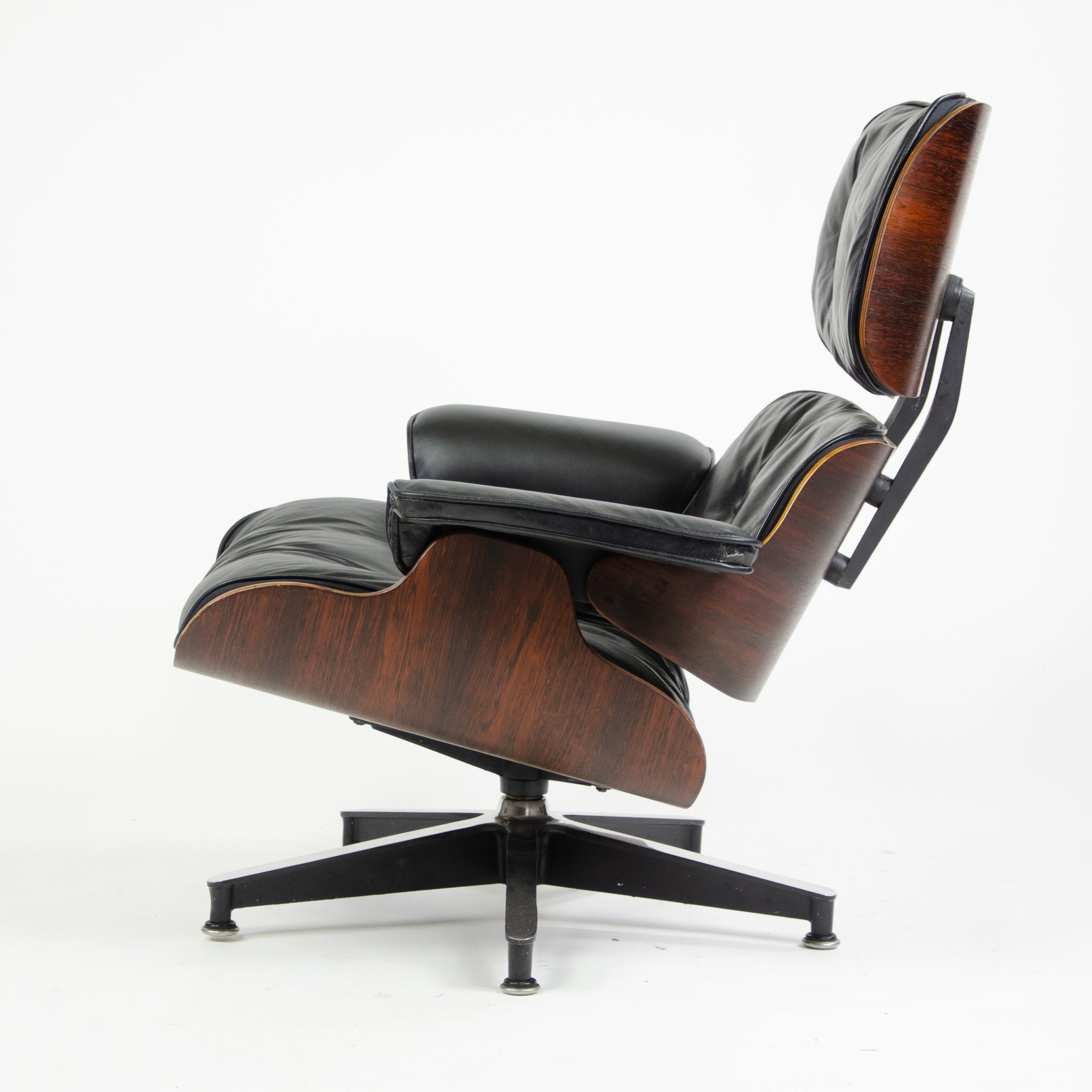 SOLD 1960's Herman Miller Eames Lounge Chair & Ottoman Rosewood 670 671 Black Leather