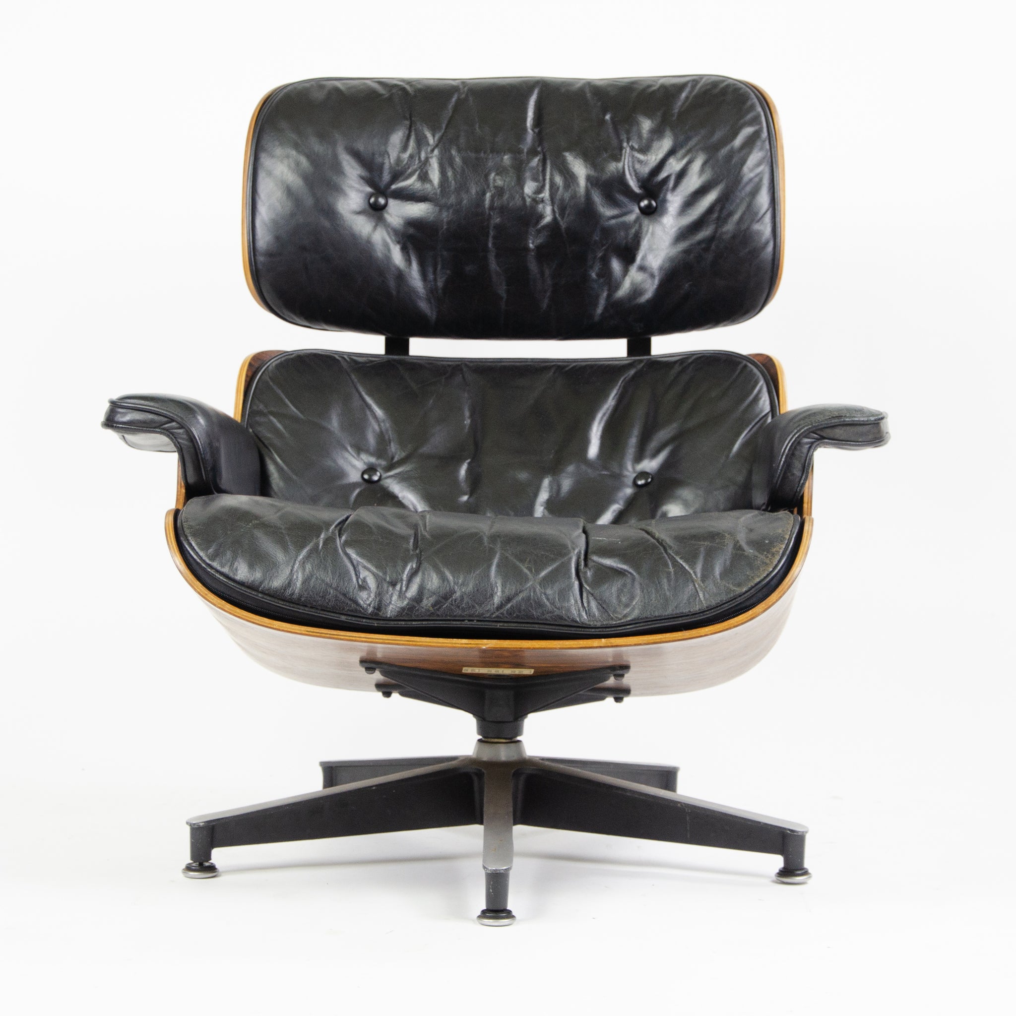 SOLD 1960's Herman Miller Eames Lounge Chair & Ottoman Rosewood 670 671 Black Leather