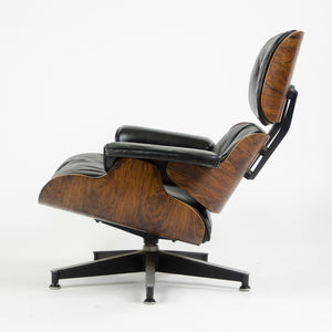SOLD 1960's Herman Miller Eames Lounge Chair & Ottoman Rosewood 670 671 Black Leather