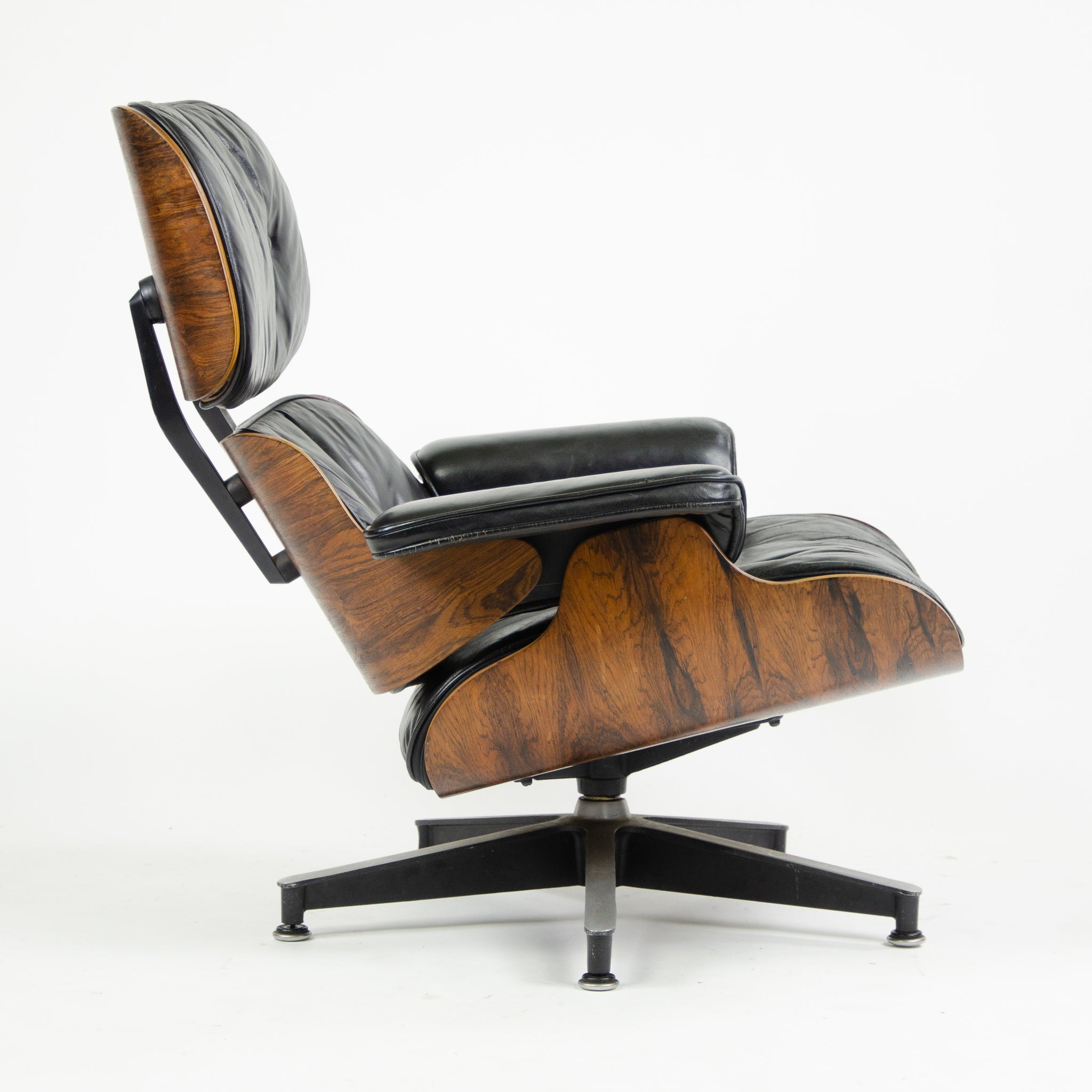 SOLD 1960's Herman Miller Eames Lounge Chair & Ottoman Rosewood 670 671 Black Leather