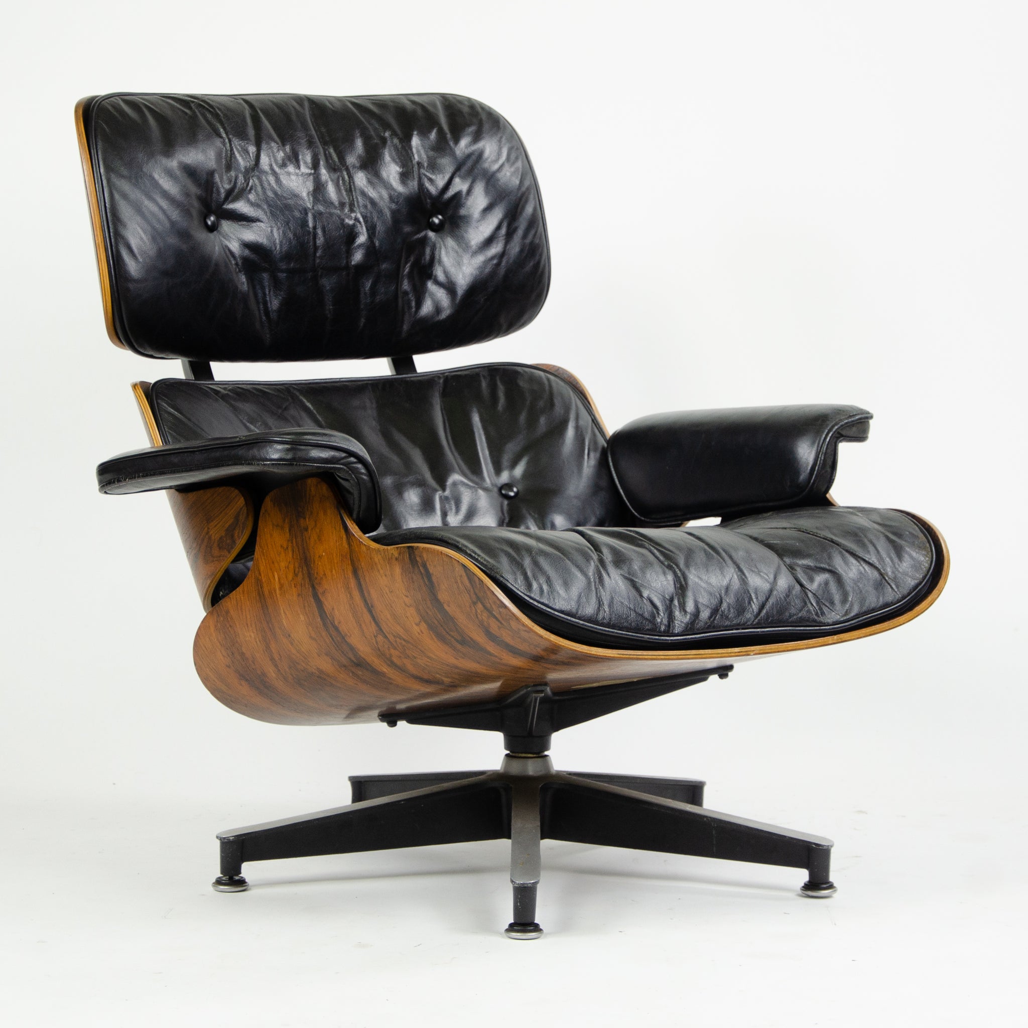 SOLD 1960's Herman Miller Eames Lounge Chair & Ottoman Rosewood 670 671 Black Leather