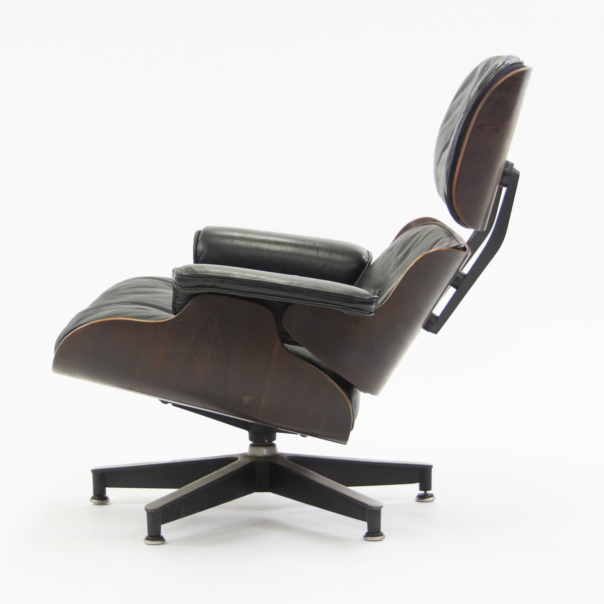 SOLD 1950's Herman Miller Eames Lounge Chair & Ottoman Rosewood 670 671 Black Leather