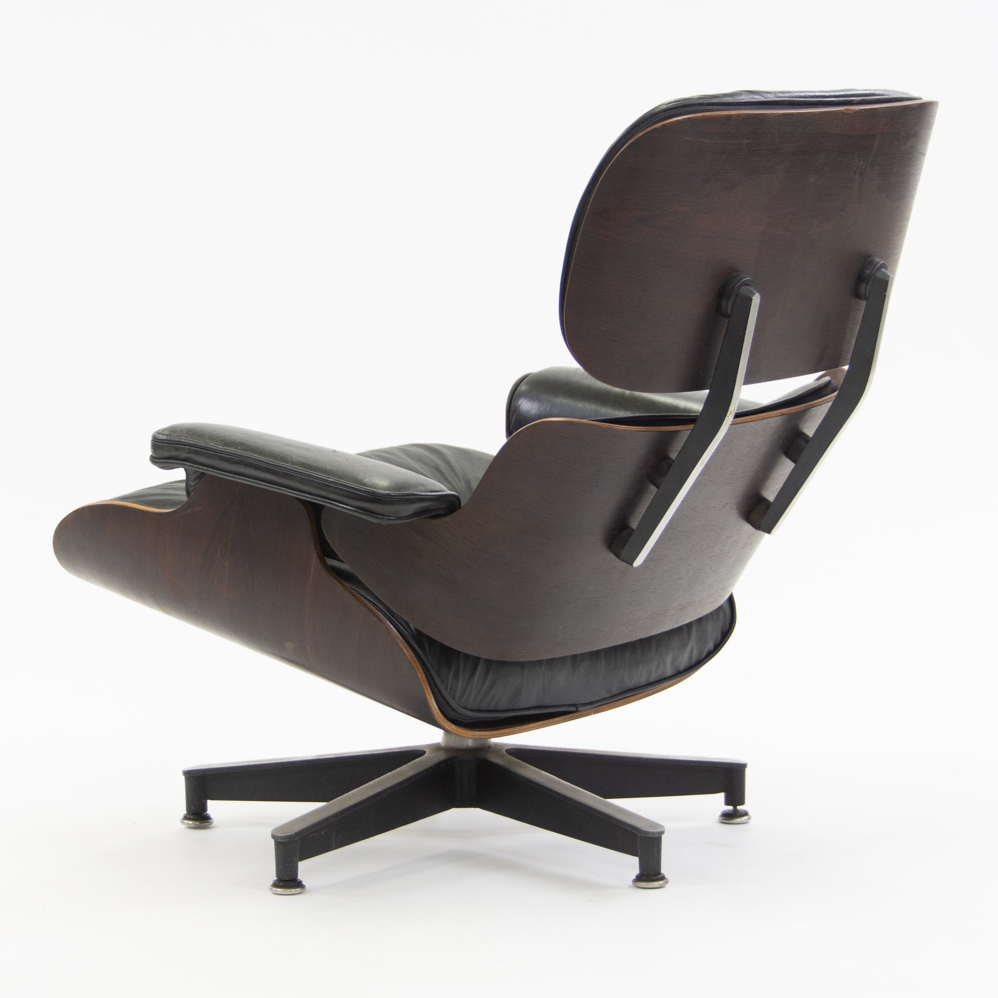 SOLD 1950's Herman Miller Eames Lounge Chair & Ottoman Rosewood 670 671 Black Leather