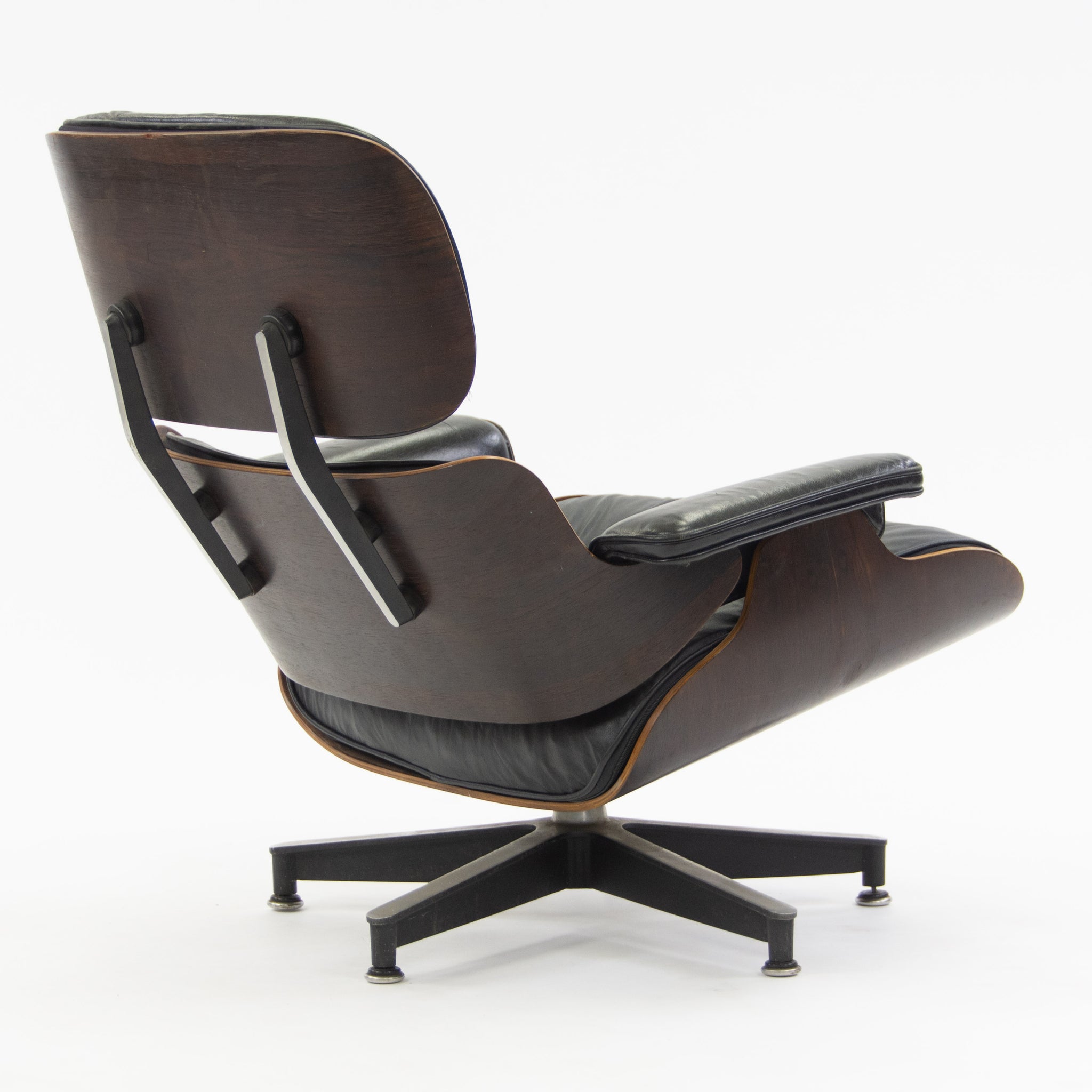 SOLD 1950's Herman Miller Eames Lounge Chair & Ottoman Rosewood 670 671 Black Leather