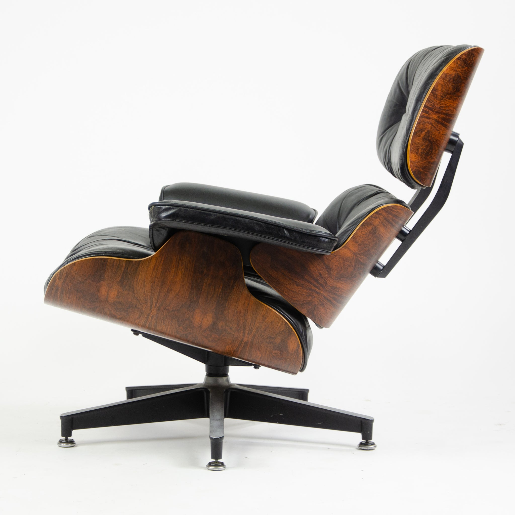 SOLD 1970's Herman Miller Eames Lounge Chair & Ottoman Rosewood 670 671 Black Leather