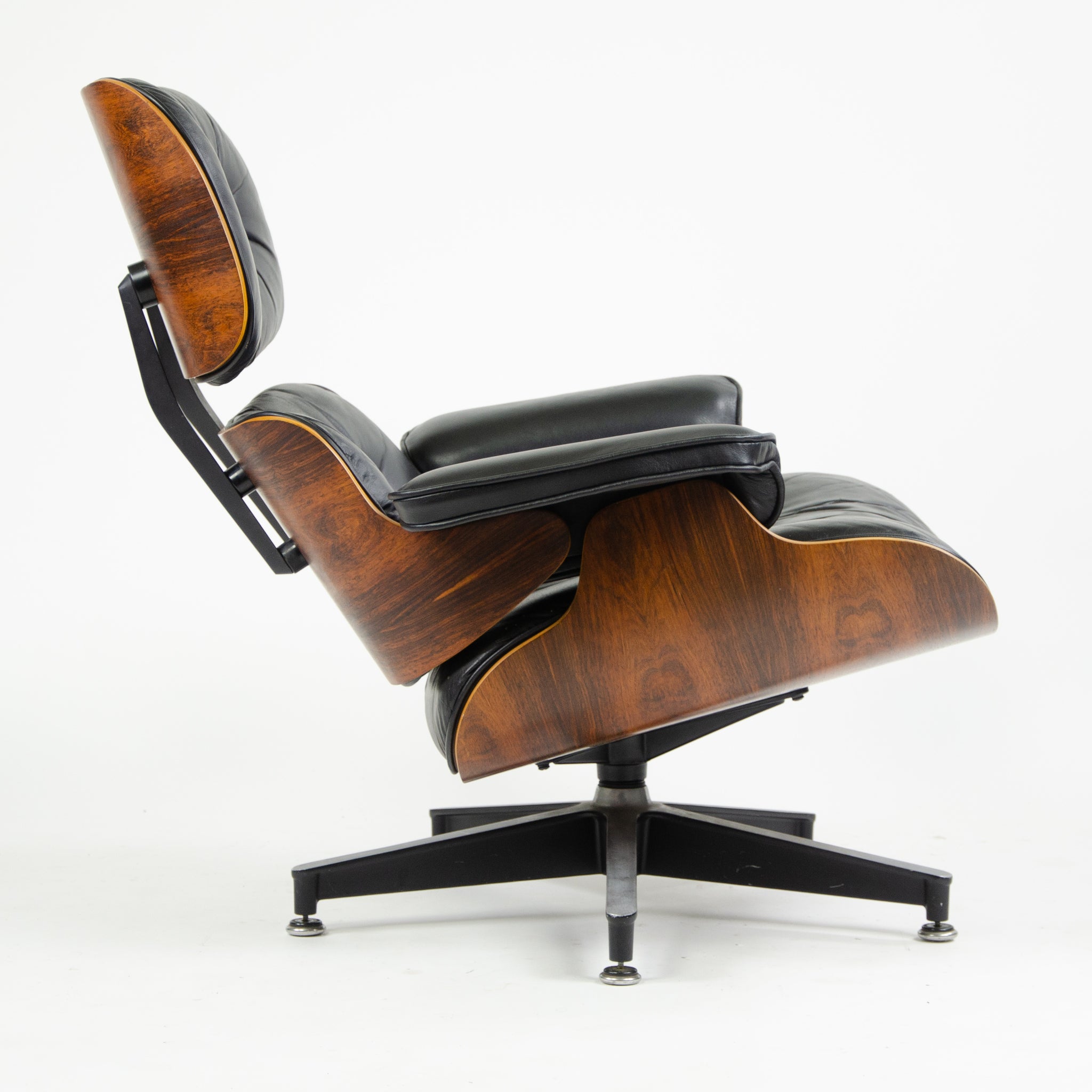 SOLD 1970's Herman Miller Eames Lounge Chair & Ottoman Rosewood 670 671 Black Leather