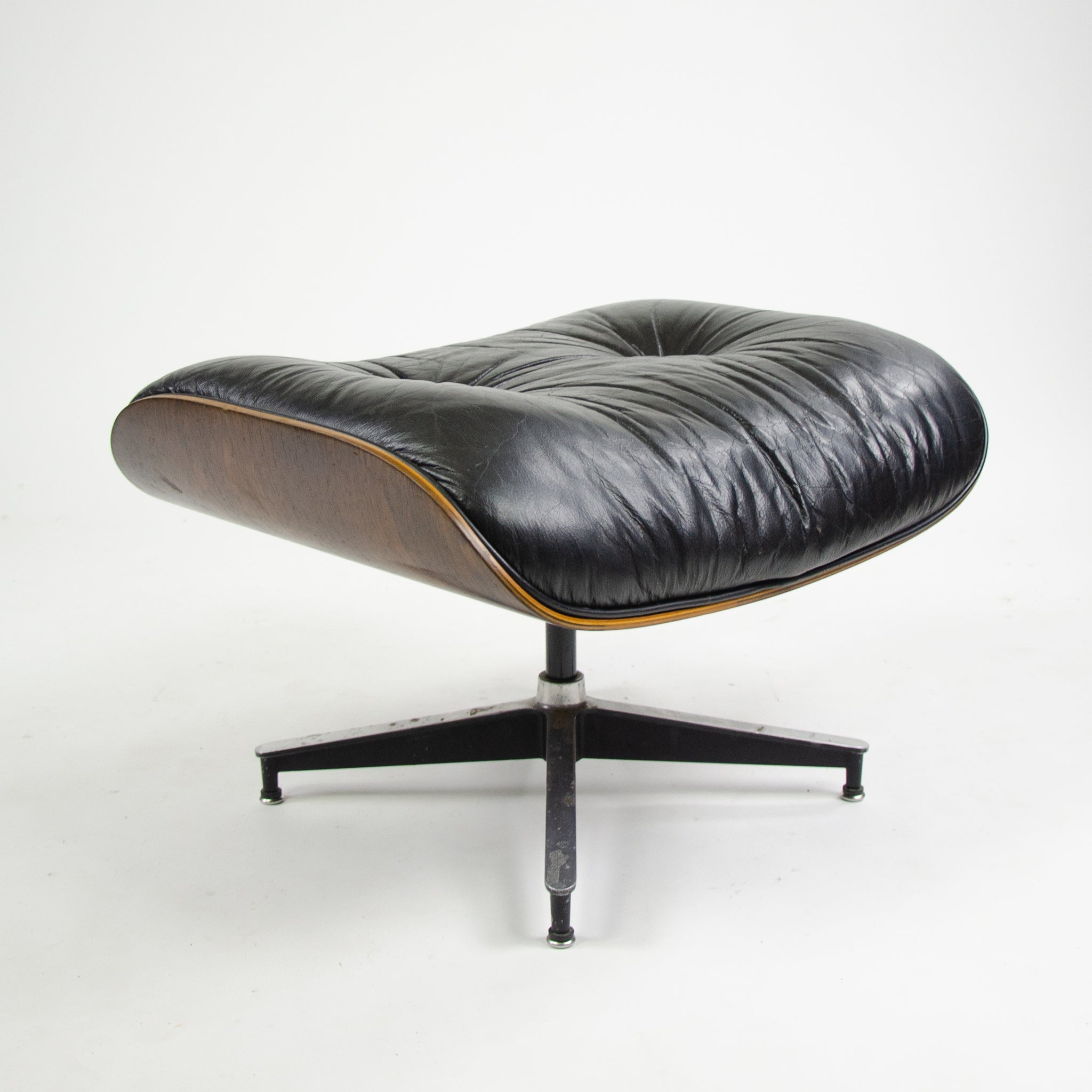 SOLD 1970's Herman Miller Eames Lounge Chair & Ottoman Rosewood 670 671 Black Leather