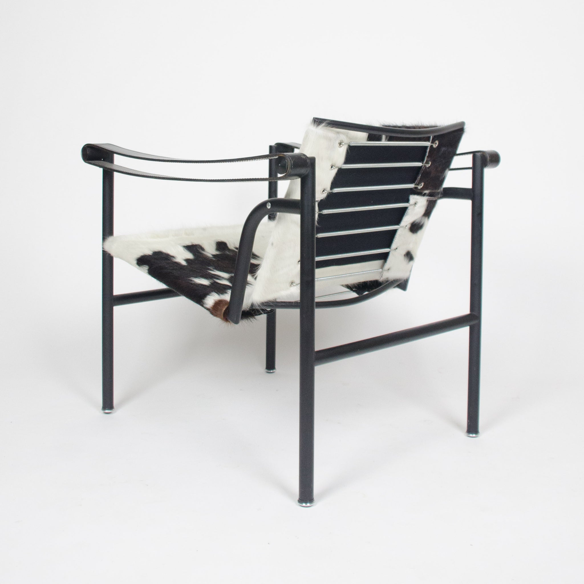 SOLD Authentic Le Corbusier Cassina LC1 Basculant Lounge Chair Cowhide Marked