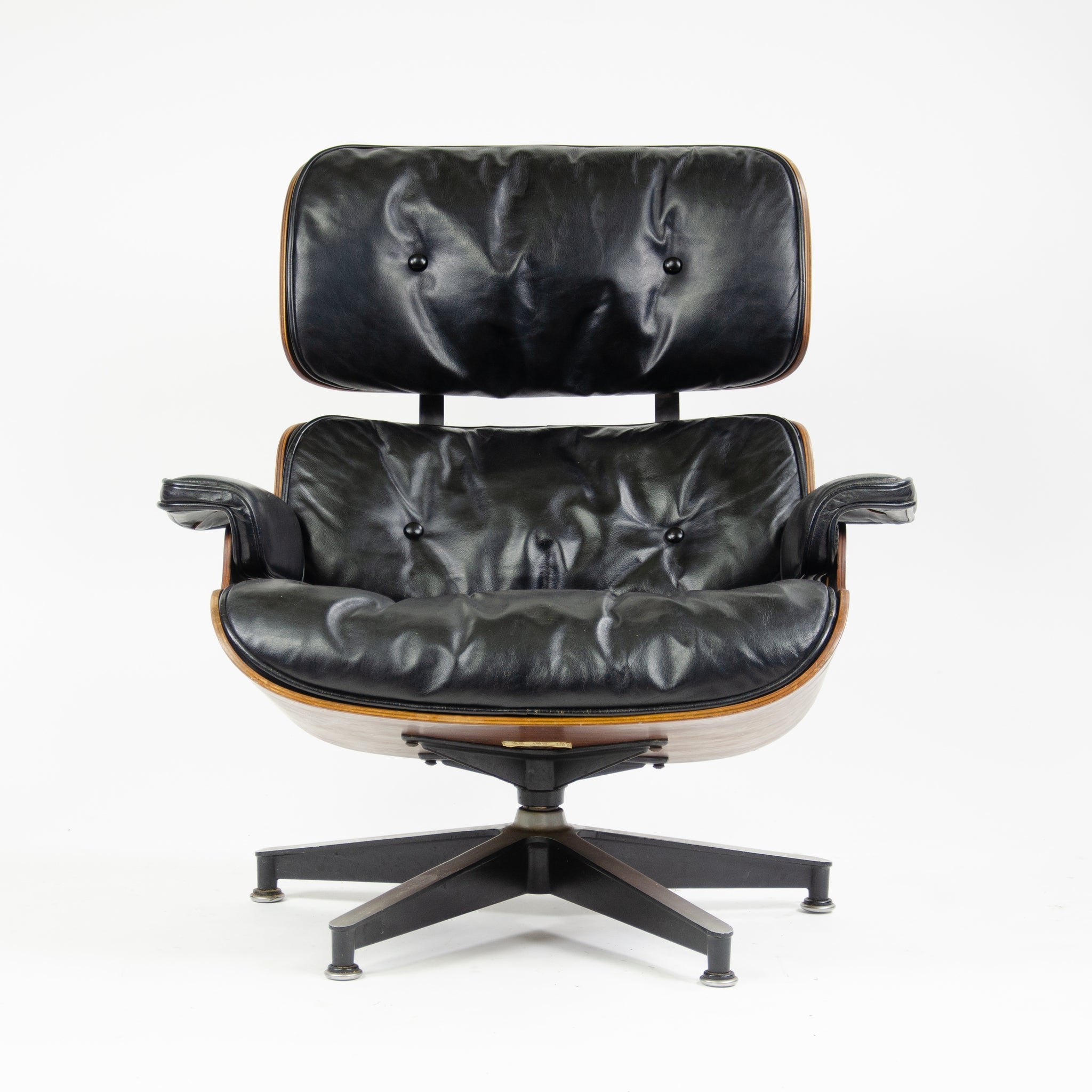 SOLD 1960's Herman Miller Eames Lounge Chair & Ottoman Rosewood 670 671 Black Leather