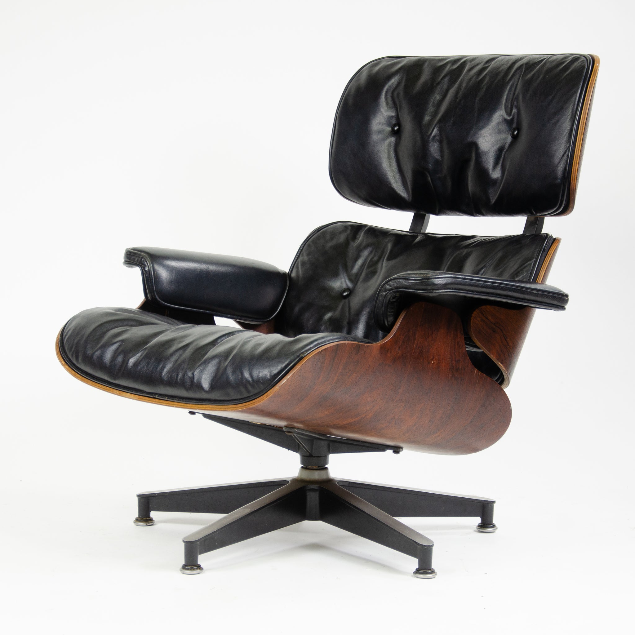 SOLD 1960's Herman Miller Eames Lounge Chair & Ottoman Rosewood 670 671 Black Leather