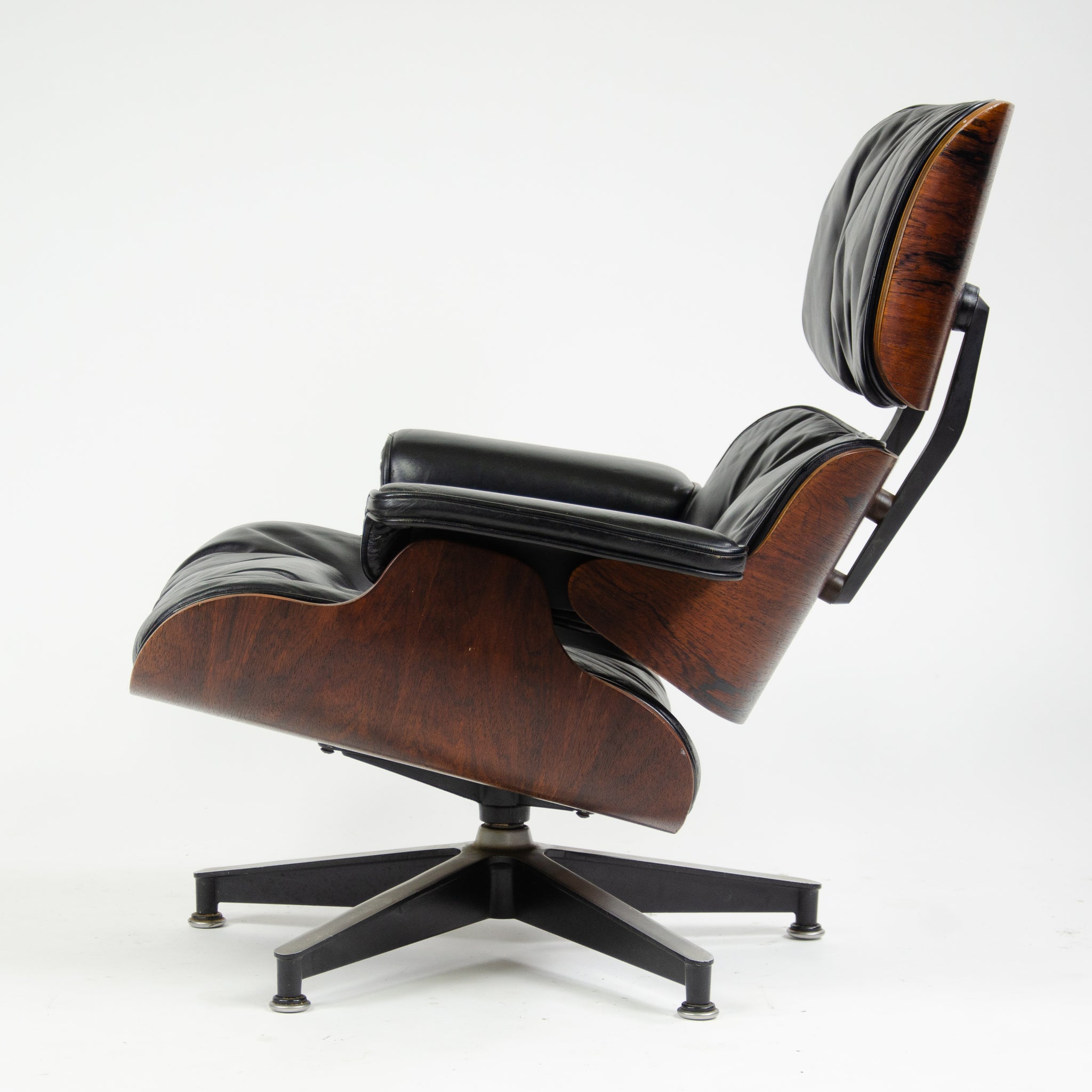 SOLD 1960's Herman Miller Eames Lounge Chair & Ottoman Rosewood 670 671 Black Leather