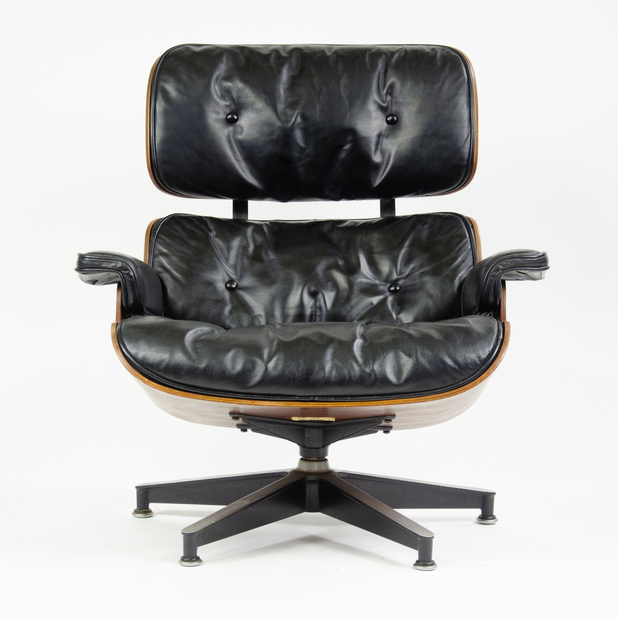 SOLD 1960's Herman Miller Eames Lounge Chair & Ottoman Rosewood 670 671 Black Leather